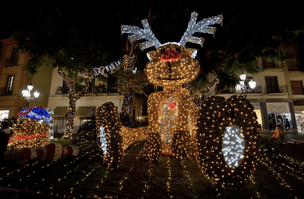 Christmas lights in Sorrento, Walt disney village Piazza Sant'Antonino, Sorrento