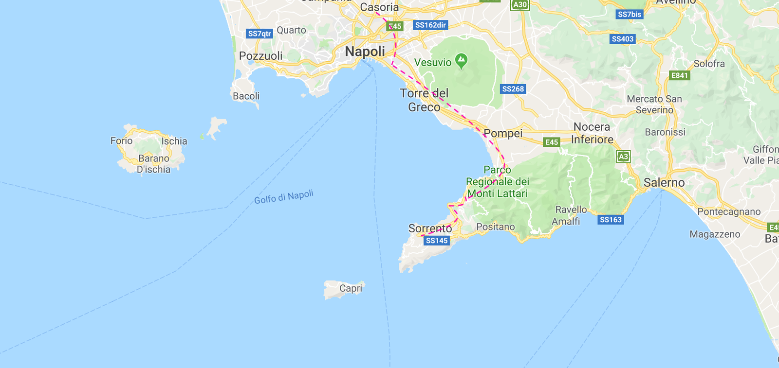 travel from naples to sorrento